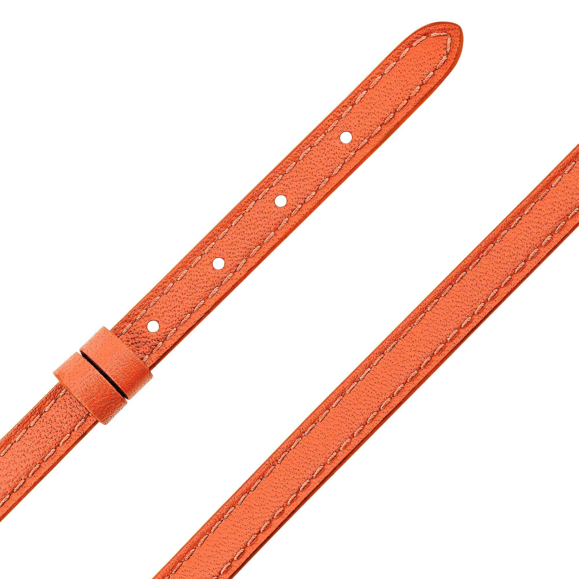 Orange leather watch strap sales